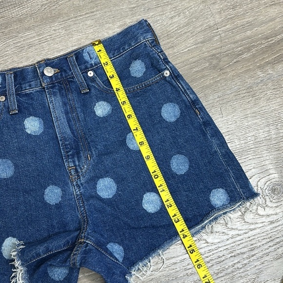 NEW Madewell The Perfect Jean Shorts Polka Dot Edition 100% Cotton Blue Sz 28 - Picture 9 of 10